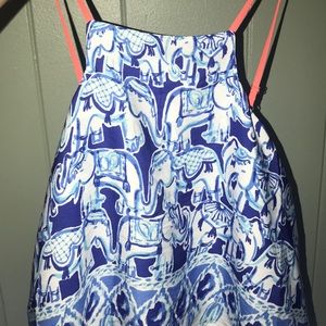 Lilly Pulitzer size 0 romper. Blue elephant